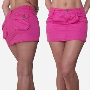 Y2K Armani Exchange Pink Micro Mini Skirt Cargo Utility Size 0 Petite